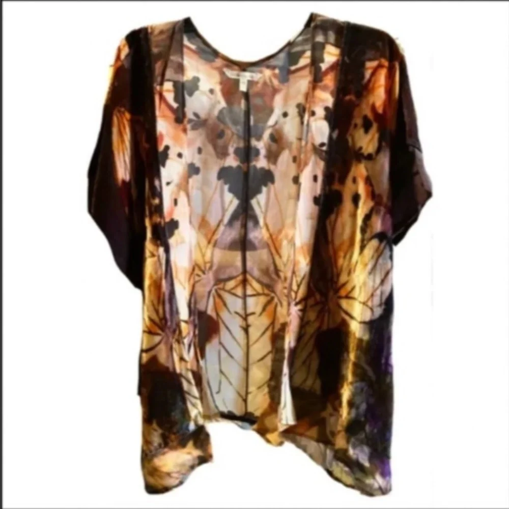 Soft Surroundings Kimono Painterly Butterfly Topper - NEW WITH TAGS - Semi-Sheer - Picture 2 of 9